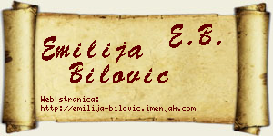 Emilija Bilović vizit kartica
